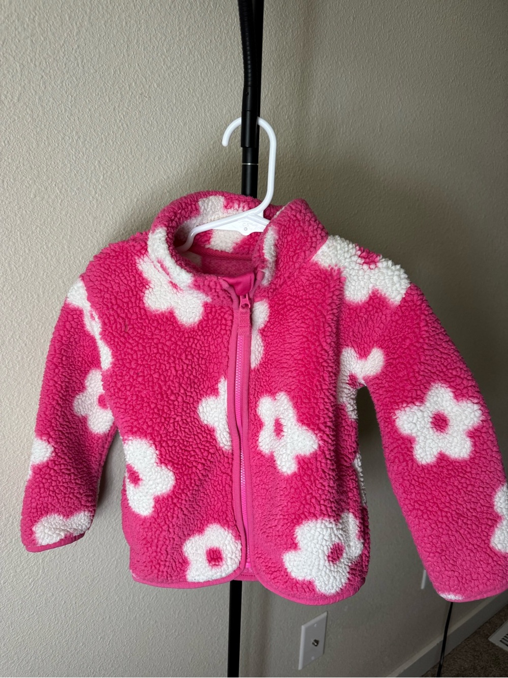 Jumping Beans Pink and White Floral Sherpa Jacket